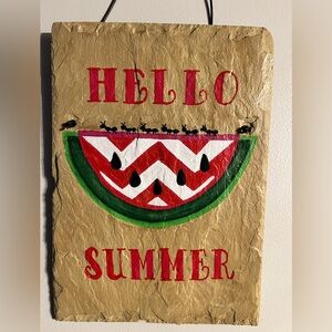 Hello Summer Watermelon Wall Art